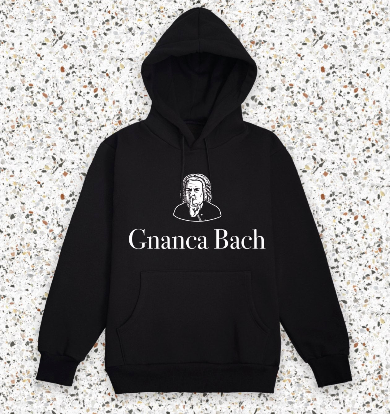 Felpa Nera con cappuccio Premium GNANCA BACH