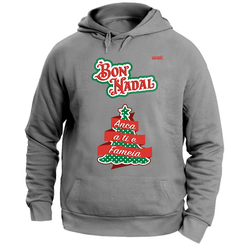 Felpa Unisex con Cappuccio BON NADAL ANCA A TI E FAMEIA