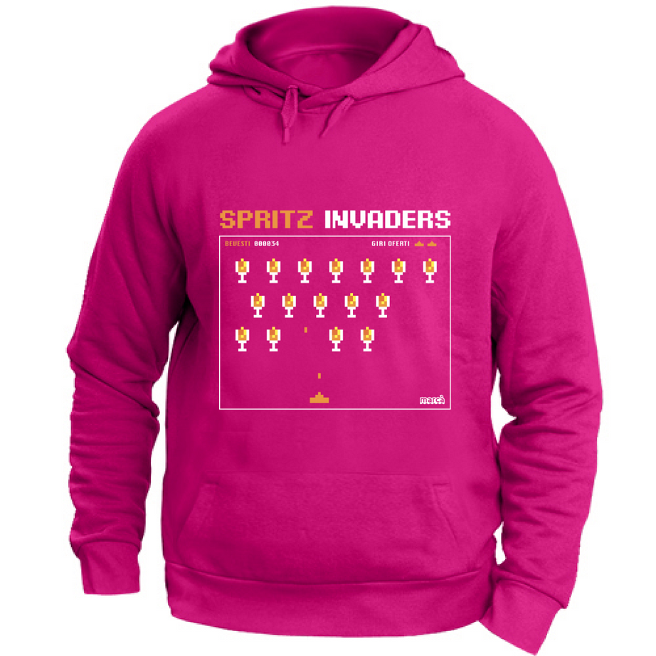Felpa Unisex con Cappuccio Spritz Invaders