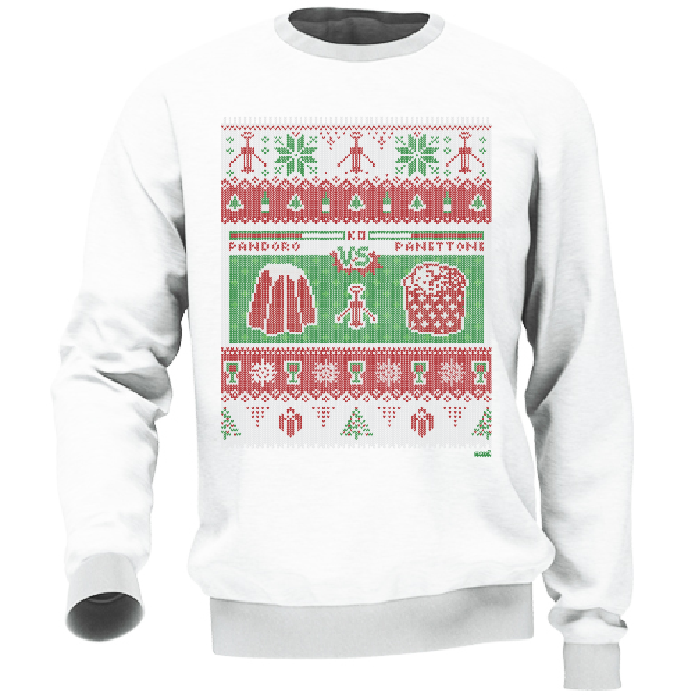 Felpa Bianca Unisex Sfida di Natale