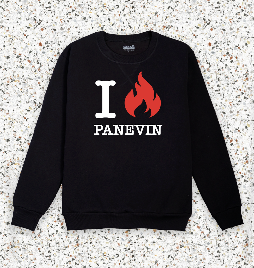 Felpa Nera Premium I Love Panevin