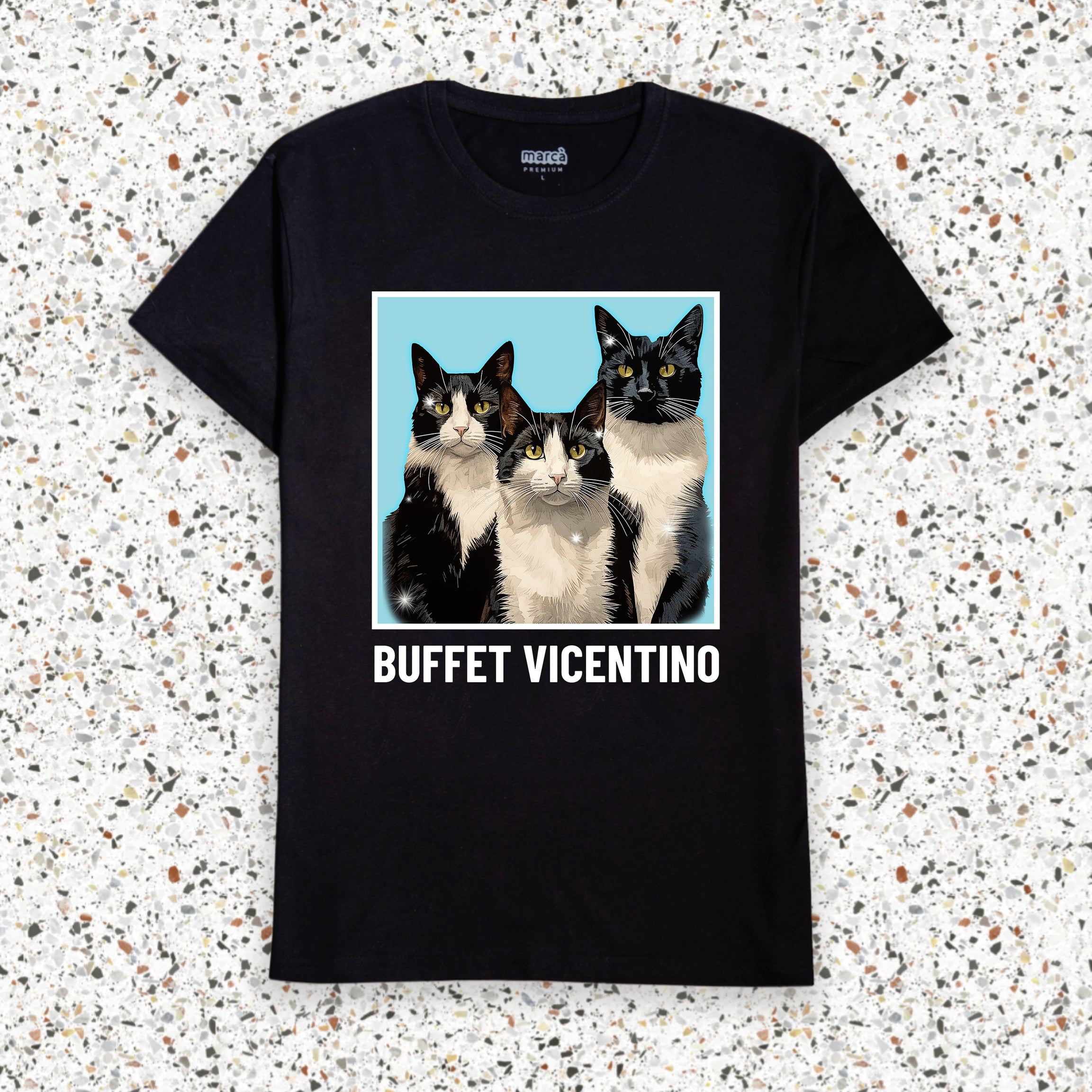 T-Shirt nera BUFFET VICENTINO