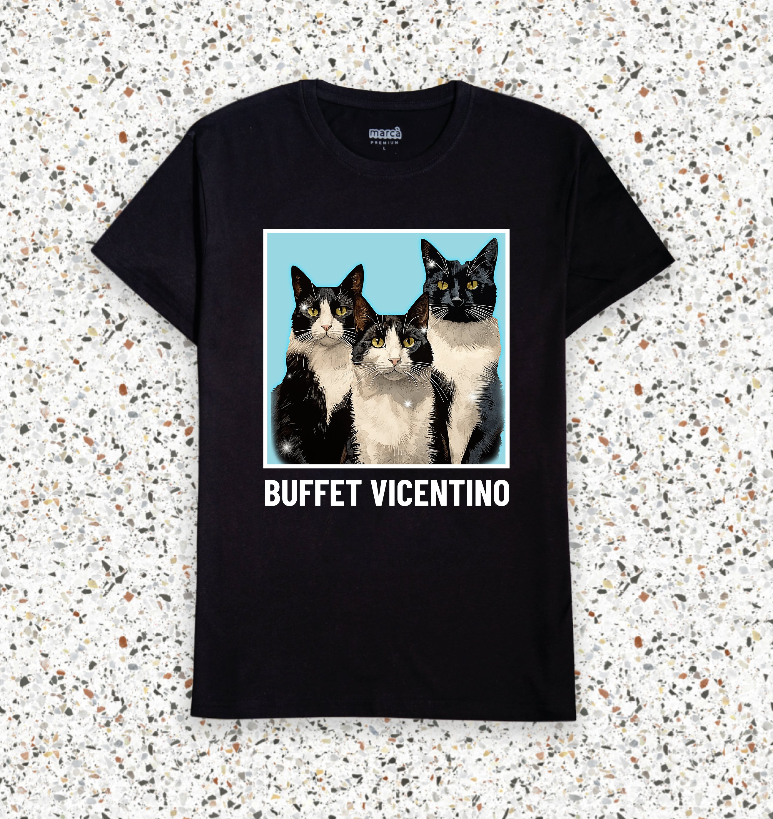 T-Shirt nera BUFFET VICENTINO