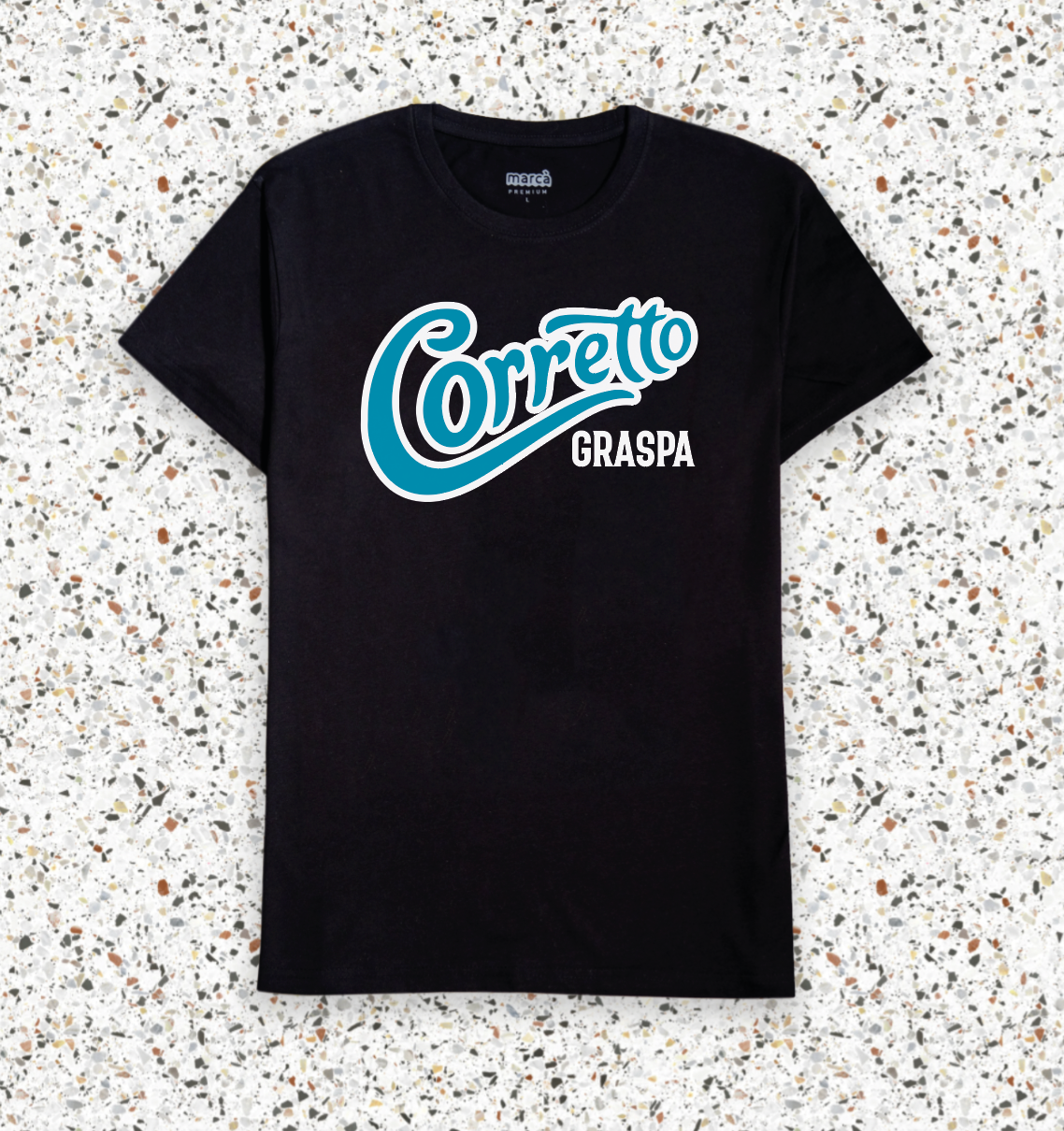 T-Shirt Nera Corretto Graspa Premium