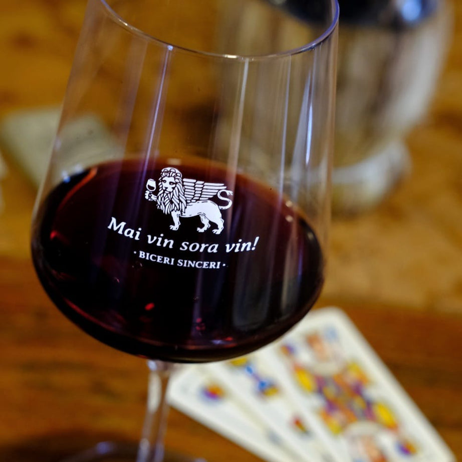 BICERI SINCERI - Confezione da 6 calici in cristallo con scritte in veneto