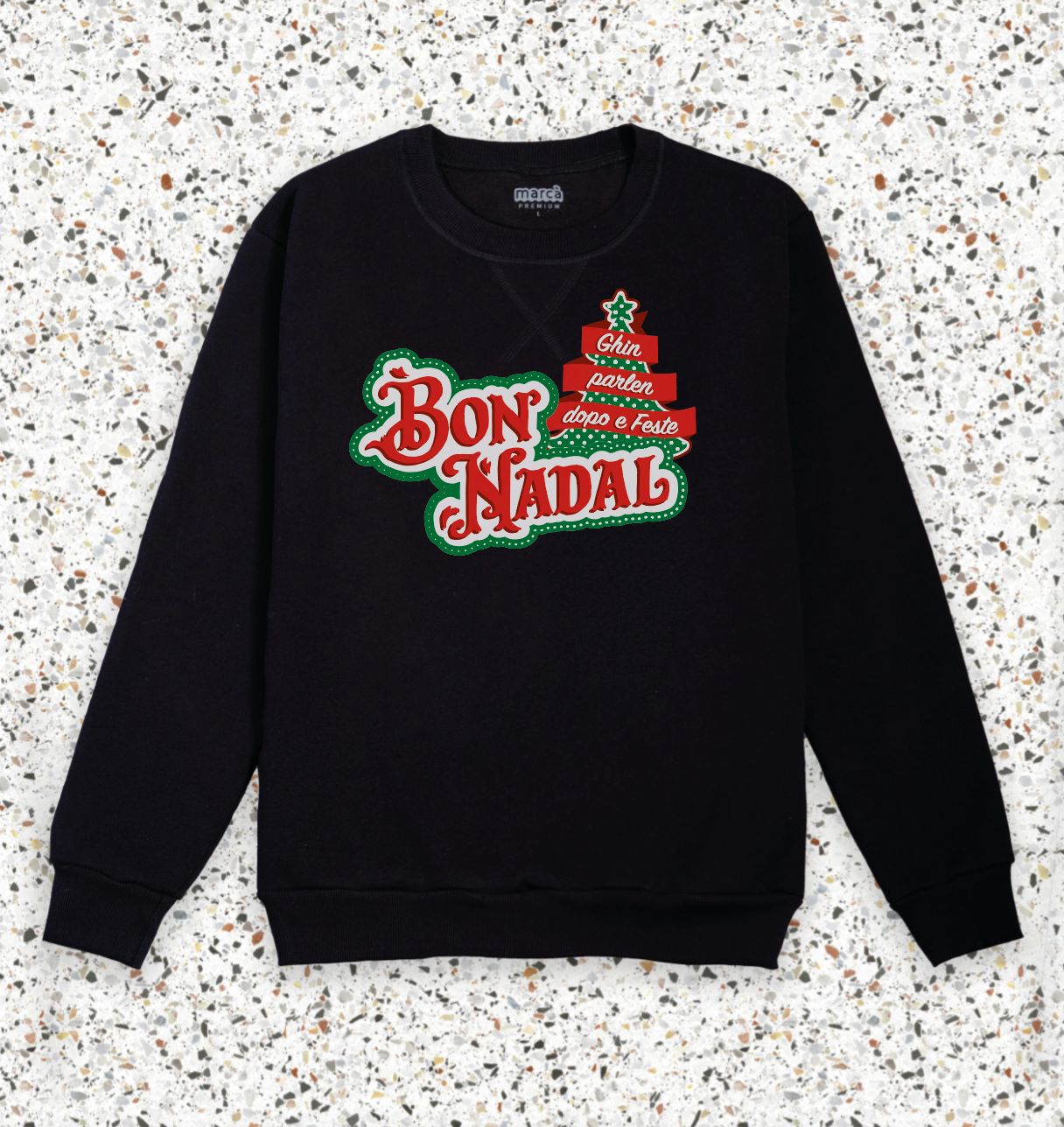 Felpa Nera Premium di Natale GHIN PARLEN DOPO E FESTE