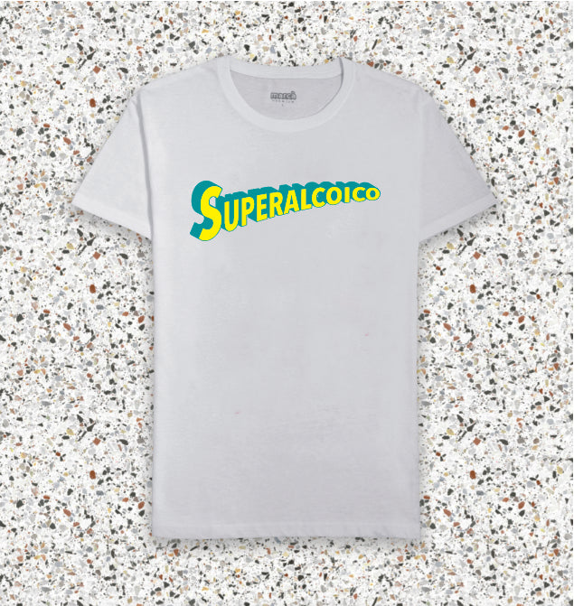 T-Shirt bianca SUPERALCOICO Immagine principale del prodotto