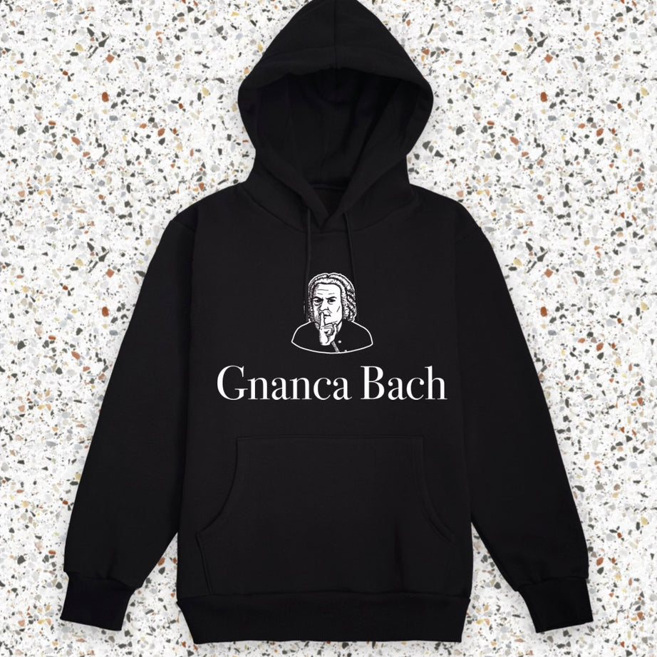Felpa Nera con cappuccio Premium GNANCA BACH