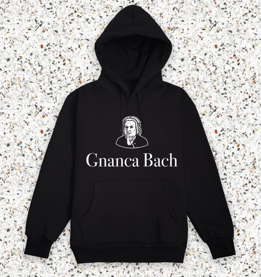 Felpa Nera con cappuccio Premium GNANCA BACH