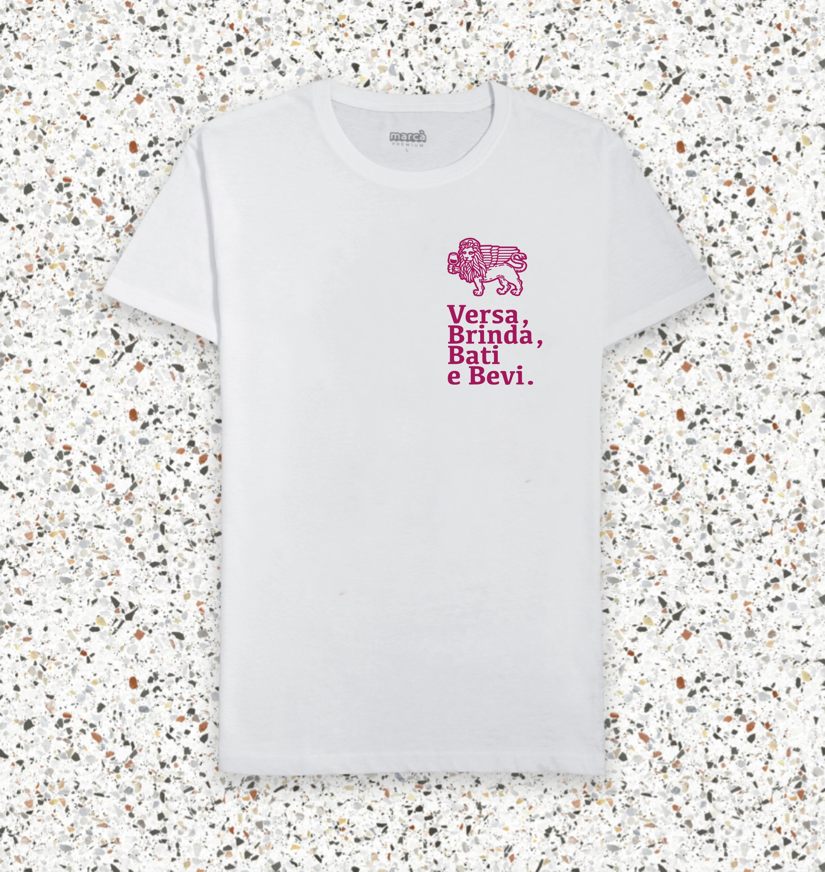 T-Shirt Bianca Premium Versa logo piccolo