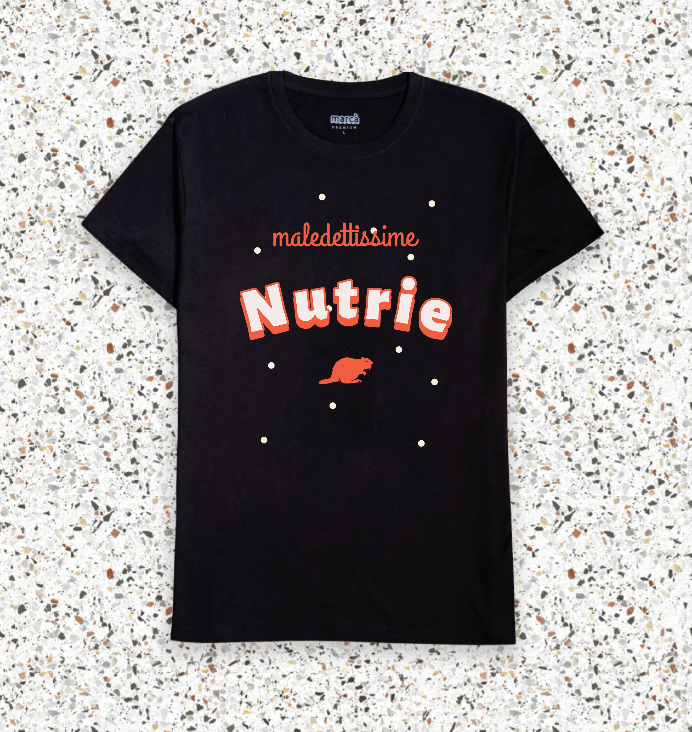 T-Shirt Nera Premium Maledettissime Nutrie