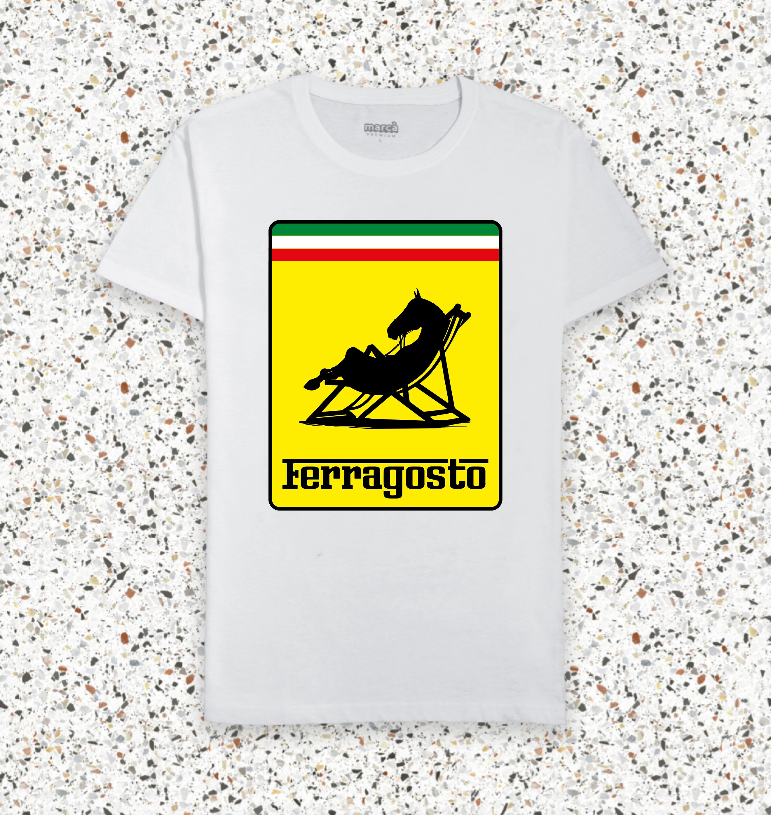 T-Shirt Bianca Premium Ferragosto Immagine principale del prodotto