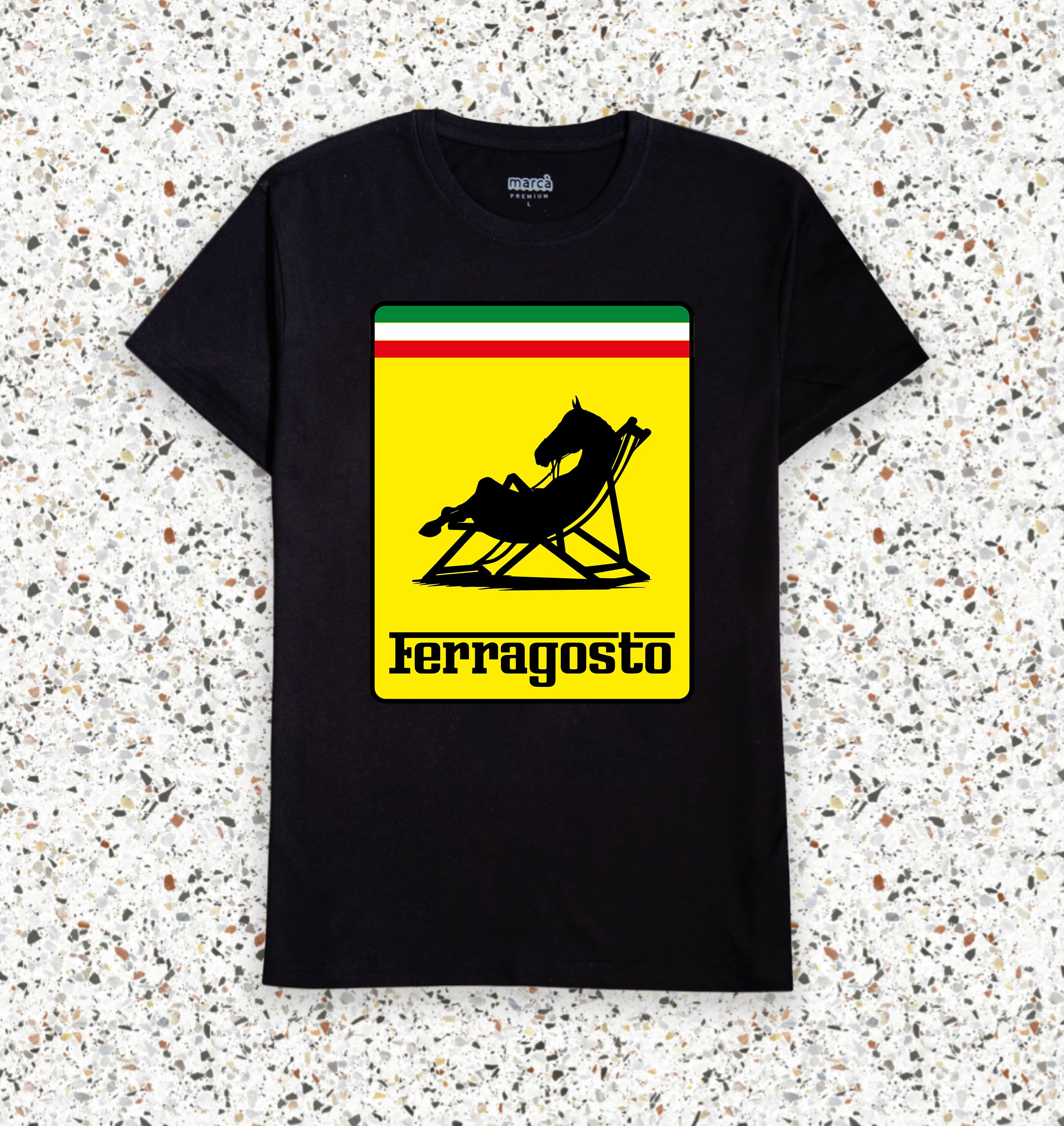 T-Shirt Nera Premium Ferragosto Immagine principale del prodotto