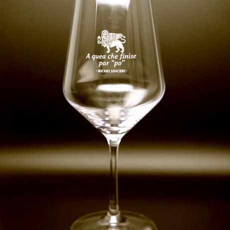 BICERI SINCERI - Confezione da 6 calici in cristallo con scritte in veneto