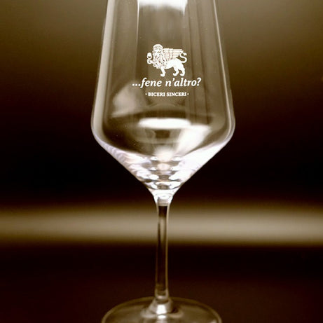 BICERI SINCERI - Confezione da 6 calici in cristallo con scritte in veneto