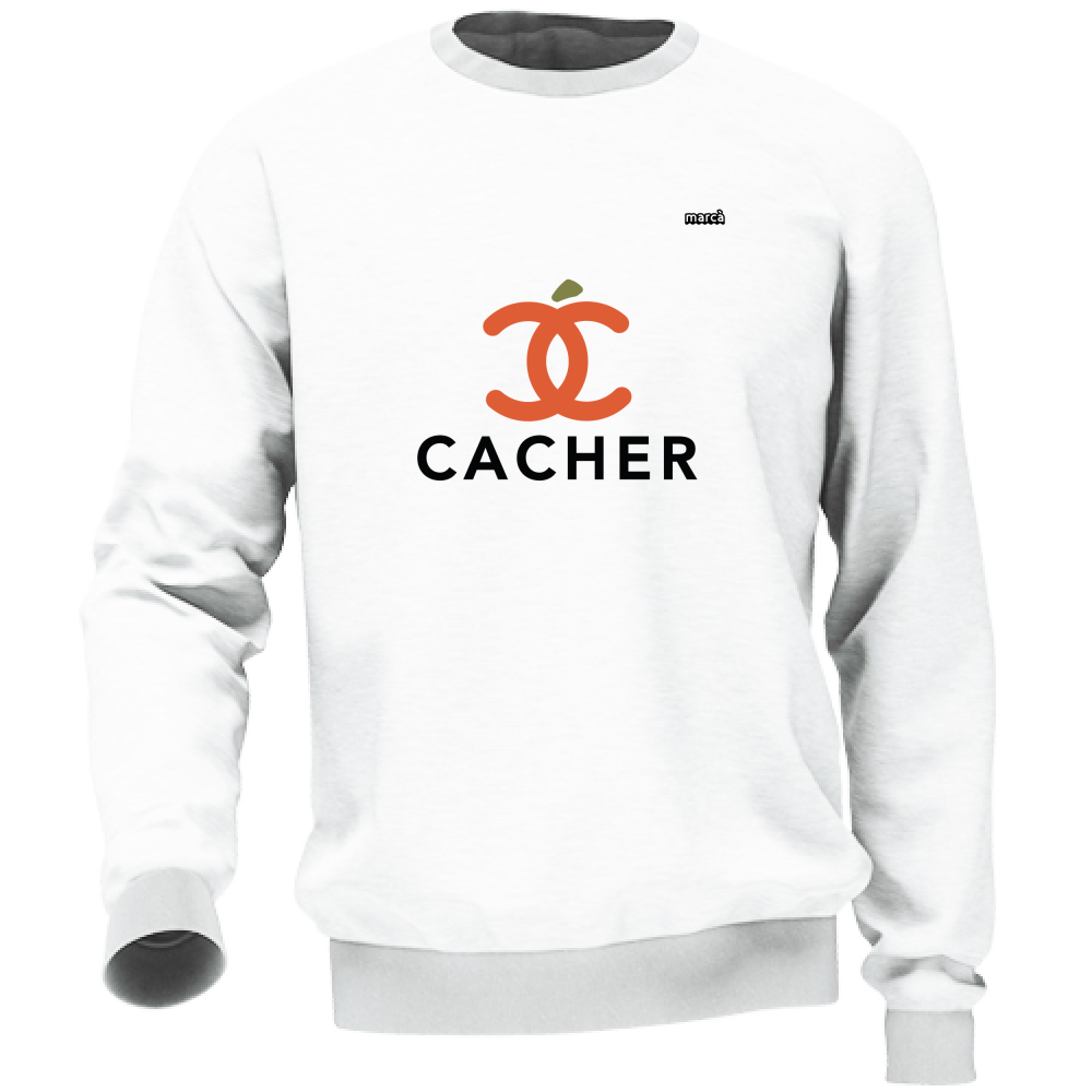 Felpa Unisex bianca Cacher Immagine principale del prodotto