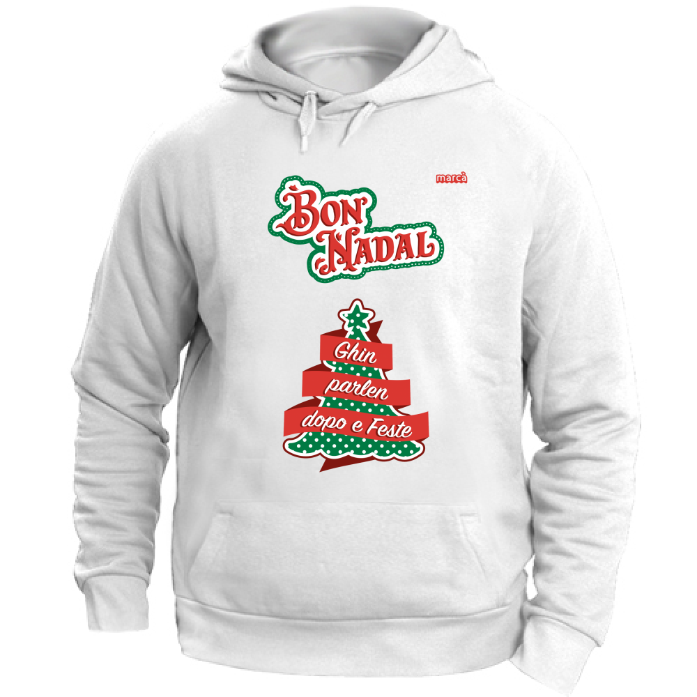 Felpa Unisex con Cappuccio BON NADAL GHIN PARLEN DOPO E FESTE