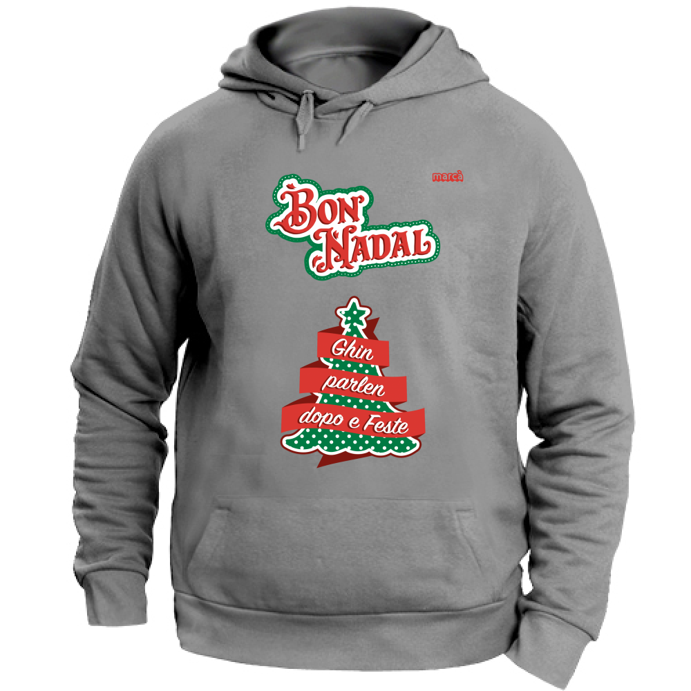 Felpa Unisex con Cappuccio BON NADAL GHIN PARLEN DOPO E FESTE Immagine principale del prodotto