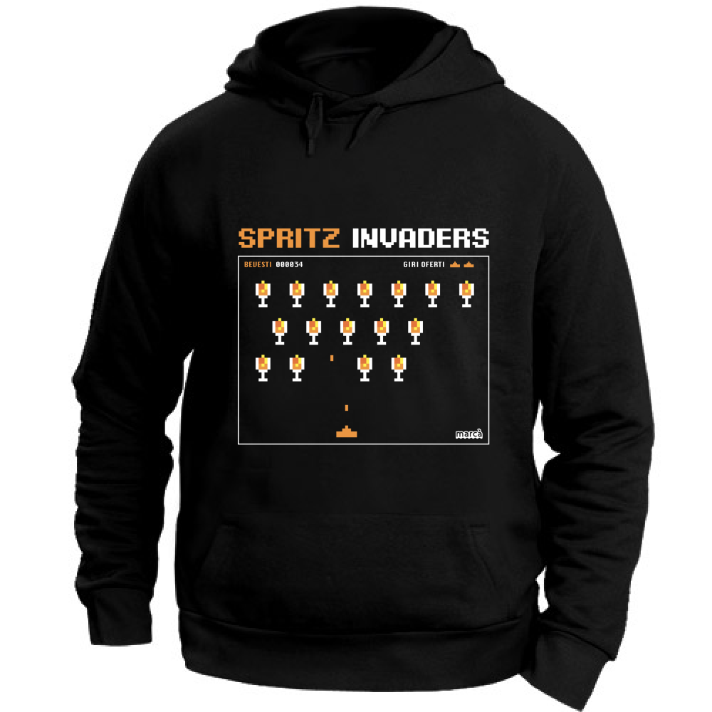 Felpa Unisex con Cappuccio Spritz Invaders