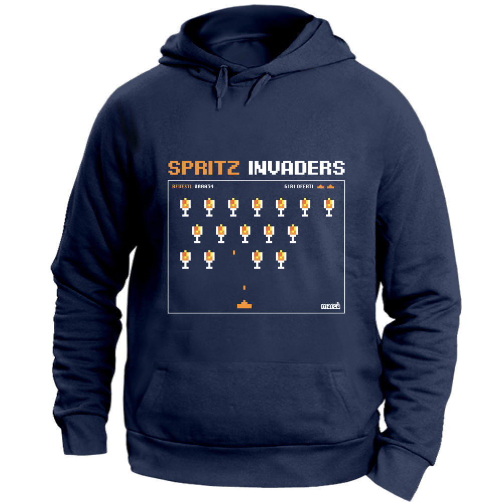 Felpa Unisex con Cappuccio Spritz Invaders