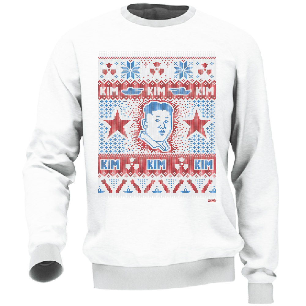 Felpa Bianca Unisex Natale Kim Immagine principale del prodotto