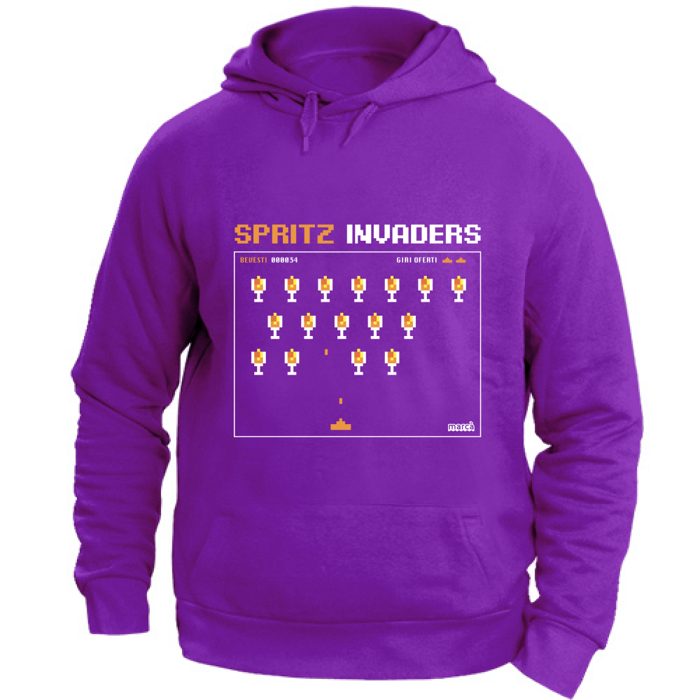Felpa Unisex con Cappuccio Spritz Invaders