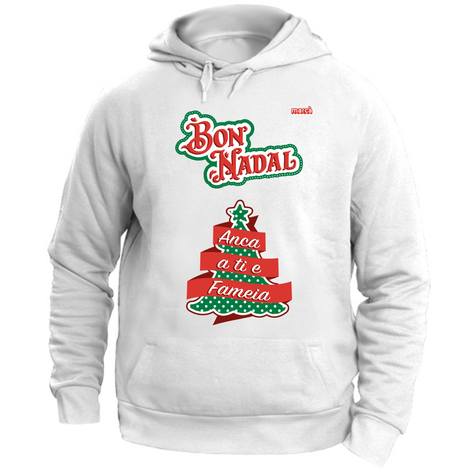 Felpa Unisex con Cappuccio BON NADAL ANCA A TI E FAMEIA