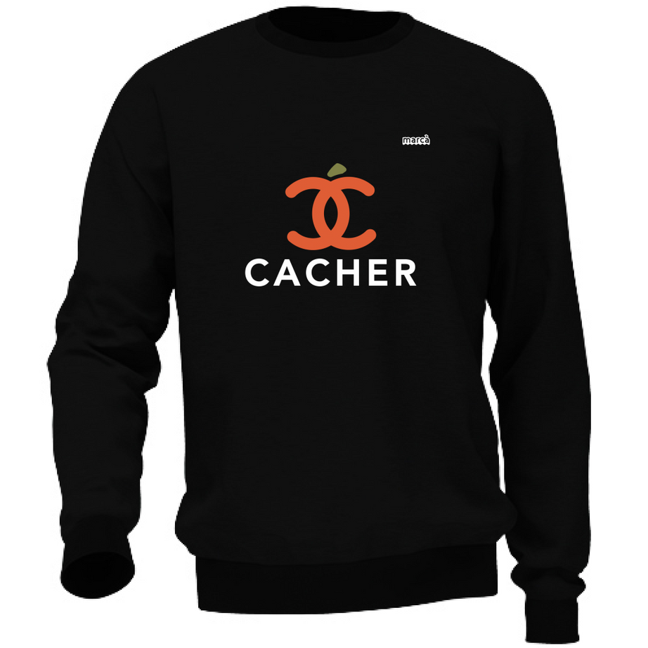 Felpa Unisex nera Cacher