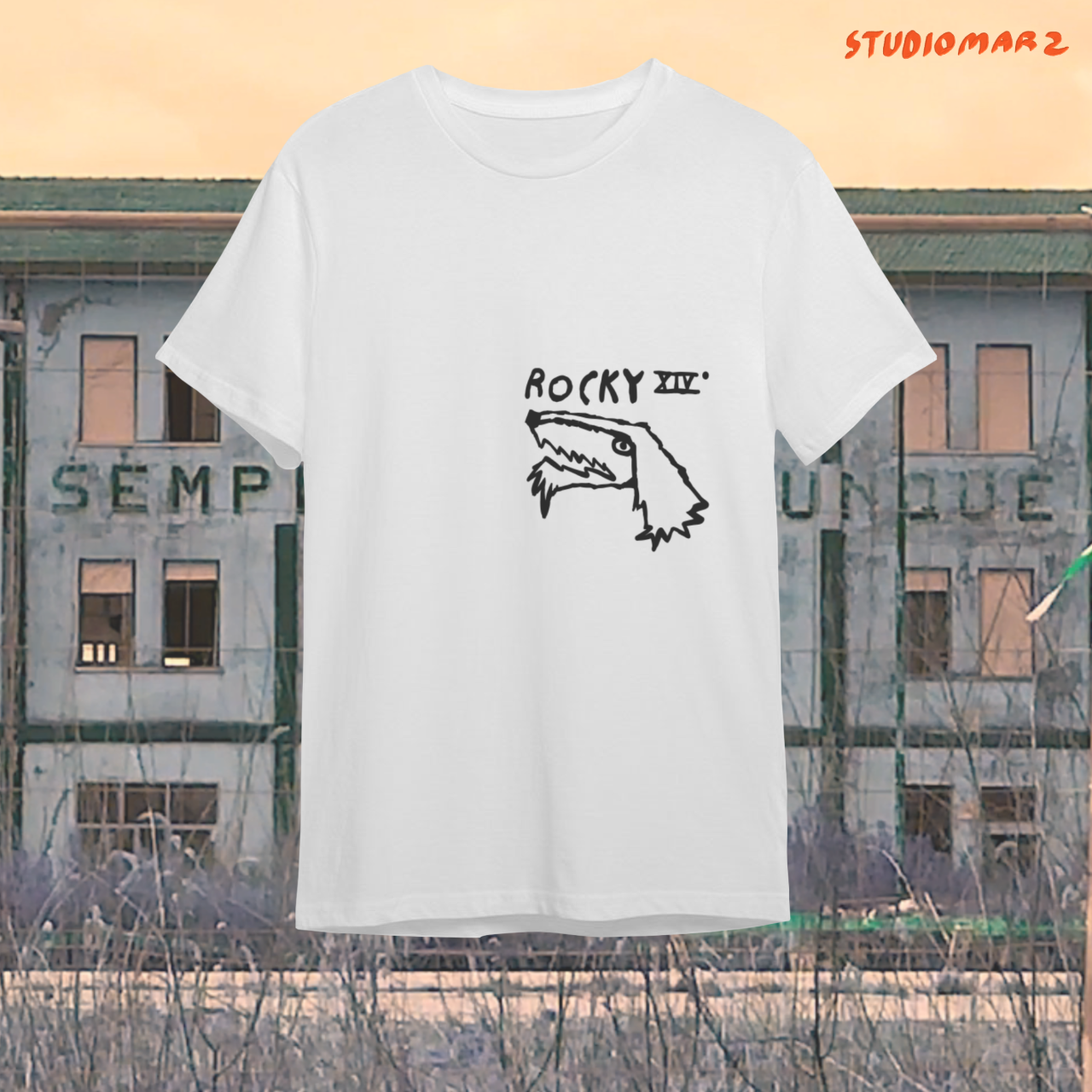 T-Shirt Unisex ROCKY STAMPA FRONTE/RETRO STUDIO MARZ Immagine principale del prodotto